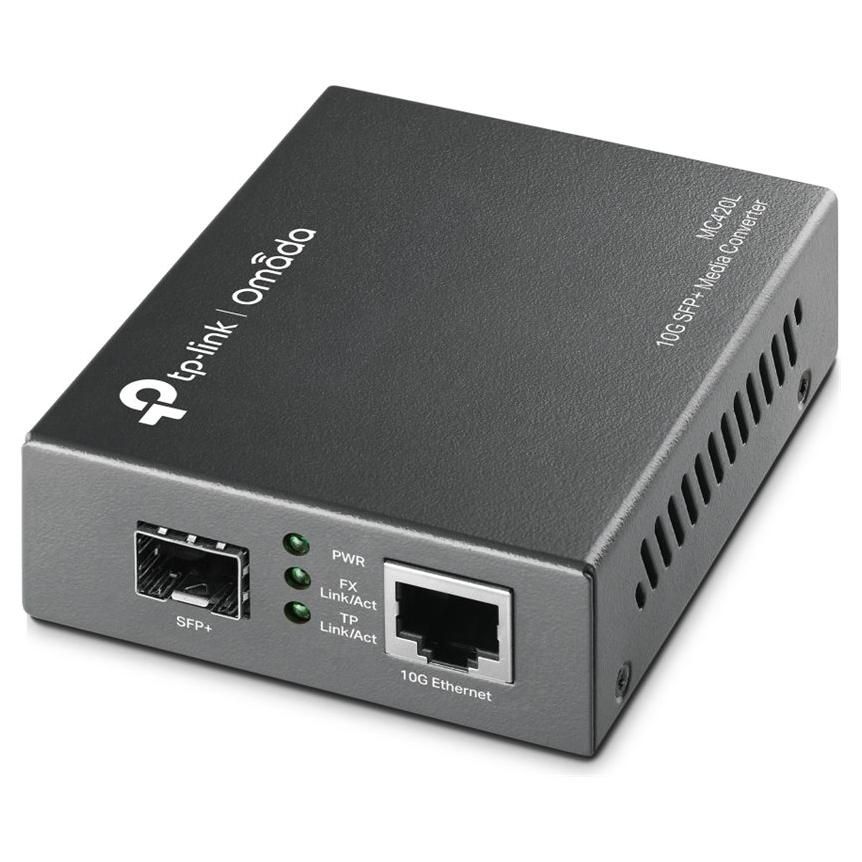TP-Link Omada MC420L V1 - Fiber Optic Media Converter - 10GbE, 5GbE, 2.5GbE - 10GBase-LR, 10GBase-LRM, 10GBase-SR, 10GBase-T, 5GBase-T, 2.5GBase-T, 1000Base-T - RJ-45 / SFP+