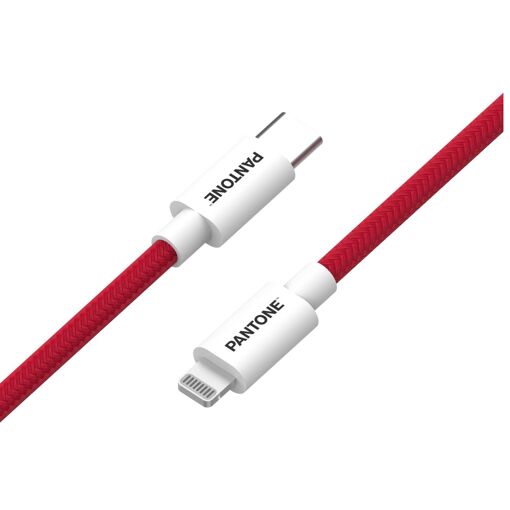 Câble Lightning Pantone 1,5m Rouge et Blanc