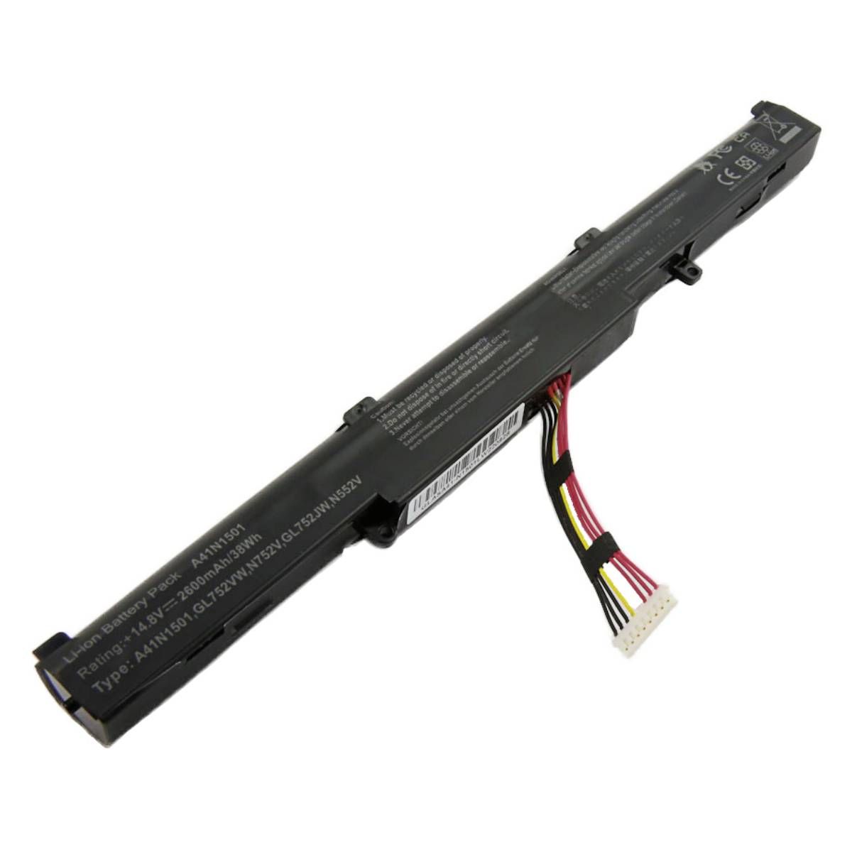 Asus Laptop Battery N552 N752 A41-N1501 14.8V 2600mAh Li-ion Black