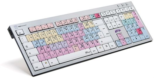 Logickeyboard Avid Pro Tools Keyboard, German QWERTZ Layout, Black and Silver