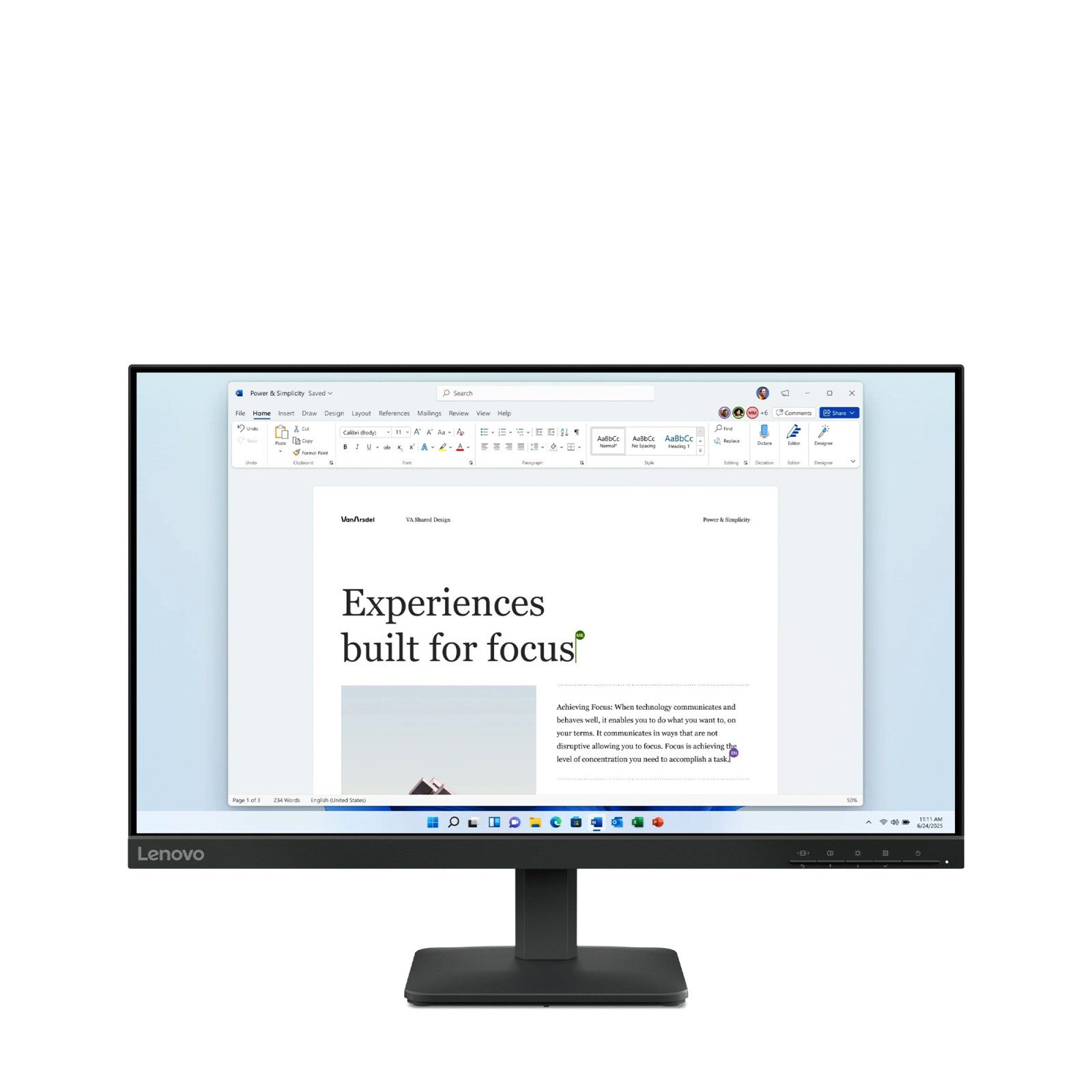 Monitor Lenovo L24-4e de 23,8 pulgadas con pantalla LCD Full HD
