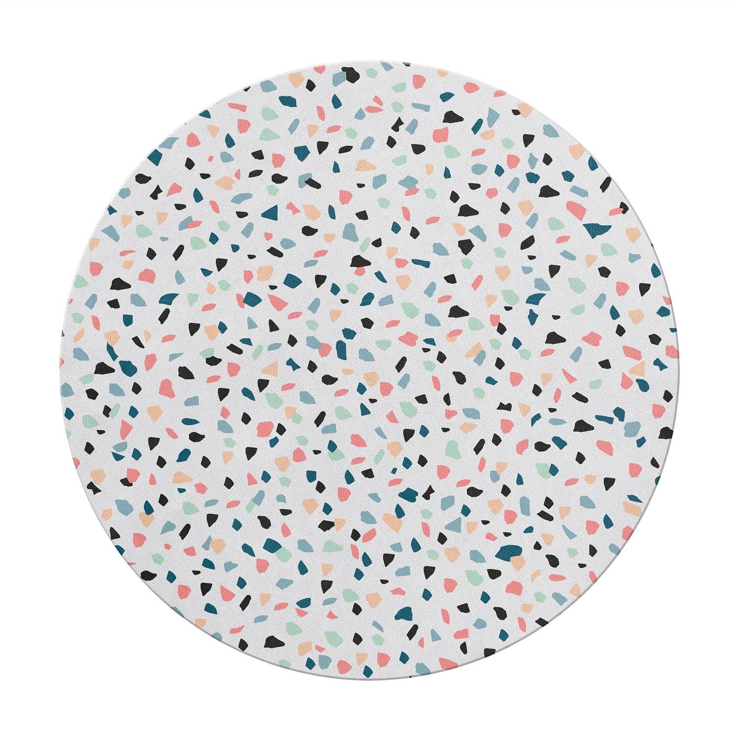 Miquelrius Round Mouse Pad, 20cm, Soft Glide Polyester with Rubber Base - Terrazo Sweet