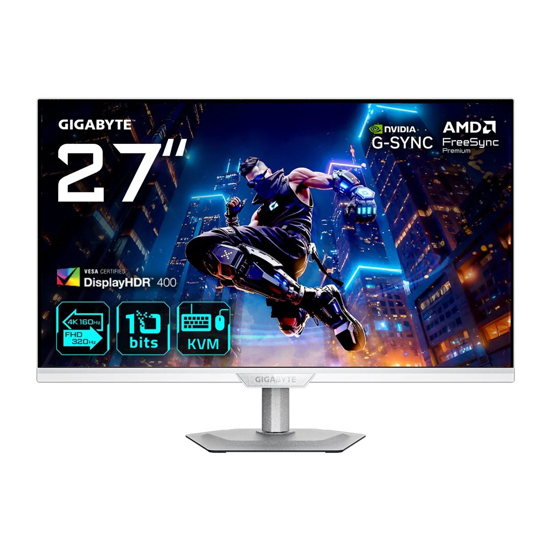 Écran de jeu Gigabyte M27UP ICE 27 pouces - 4K 160Hz / FHD 320Hz, SS-IPS, USB-C 18W
