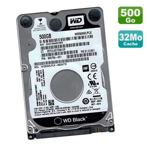 Disco duro interno WD Black 500 GB de 2,5 pulgadas SATA