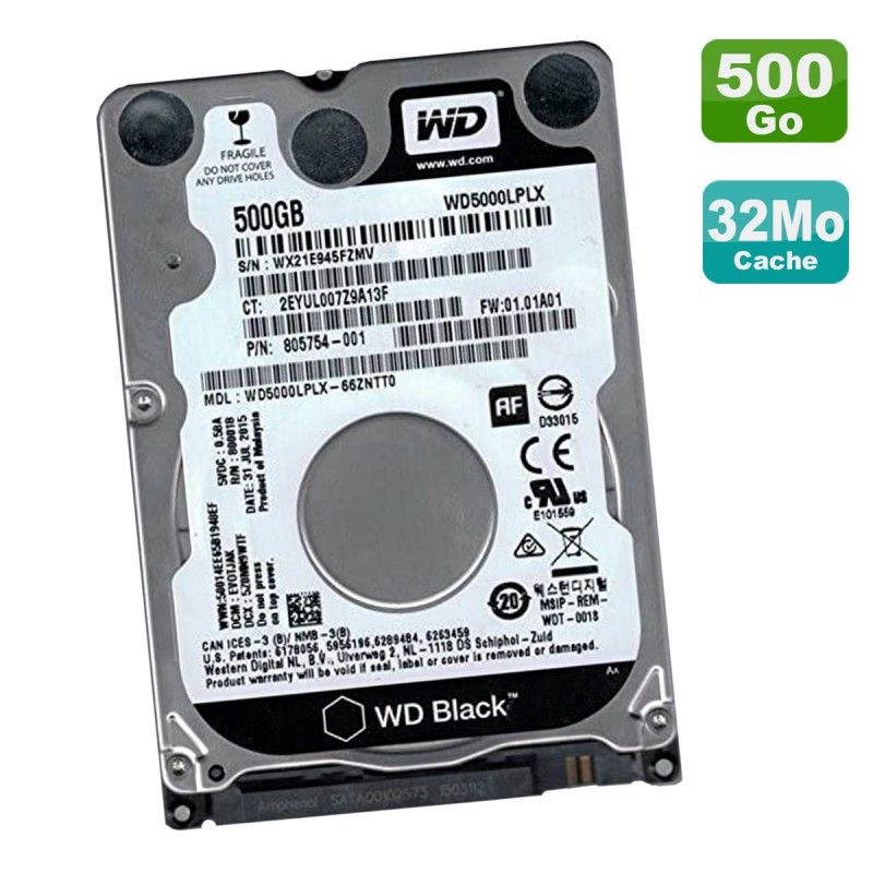 Disco duro interno WD Black 500 GB de 2,5 pulgadas SATA