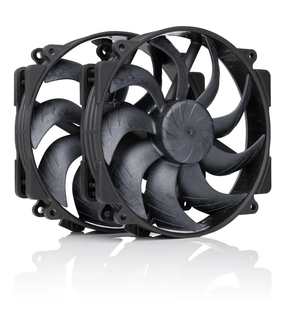Noctua Chromax.Black NF-A14x25r G2 PWM Sx2-PP Fan Set - 2x 140mm Black Fans