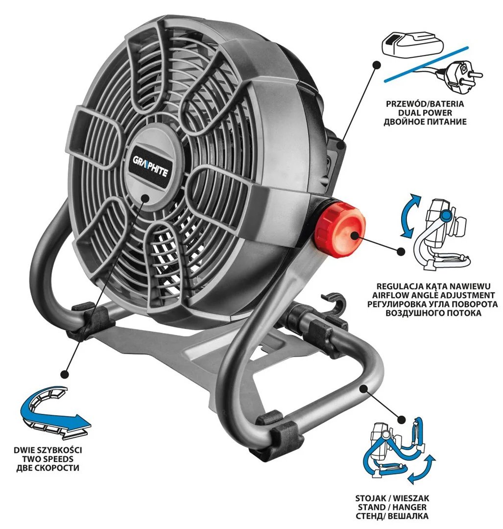 Graphite Fan 58G080 (Size: 58in, Color: Graphite, Capacity: 4707cu.ft/min)