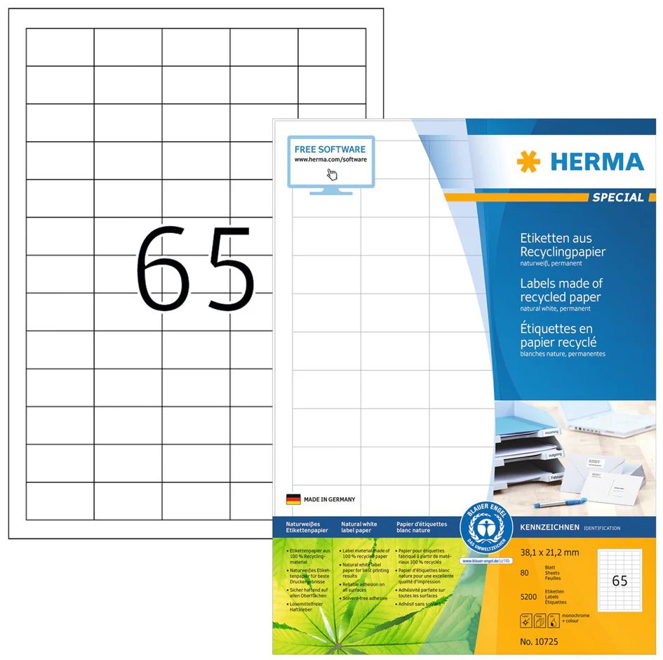 Herma 10735 White Self-Adhesive Printer Label