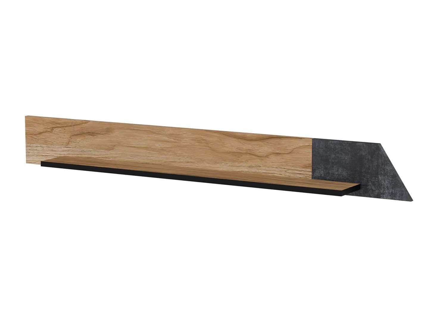 Cama MEBLE OVO Shelf, 130x20xH15, Oak/Concrete