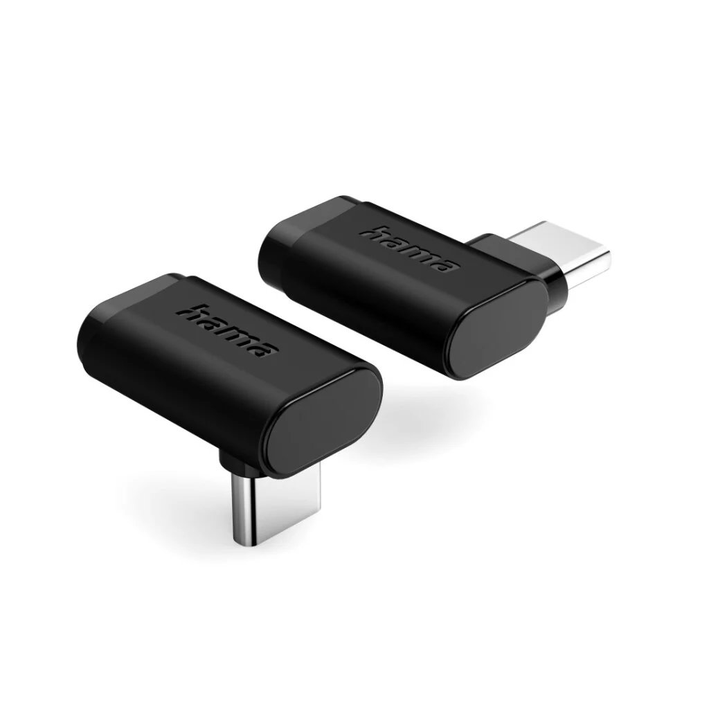 Hama USB-C Right Angle Adapter 90° 10 Gbit/s 5A 240W Set of 2
