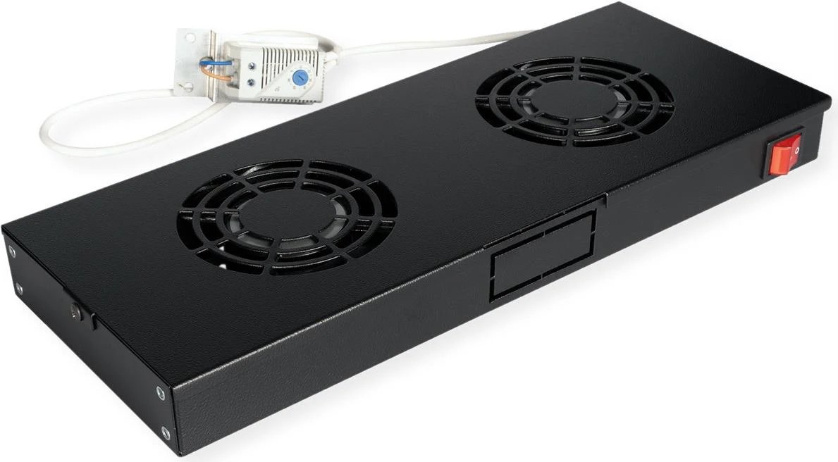 ROLINE 19" Roof Fan Unit (2 Vents, Thermostat, Black)