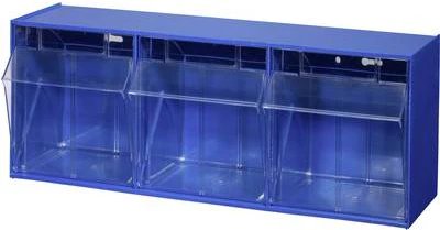 Allit Klappkasten-Magazin Storage Unit (600 x 240 x 200 mm), Blue/Transparent, VarioPlus ProFlip 3