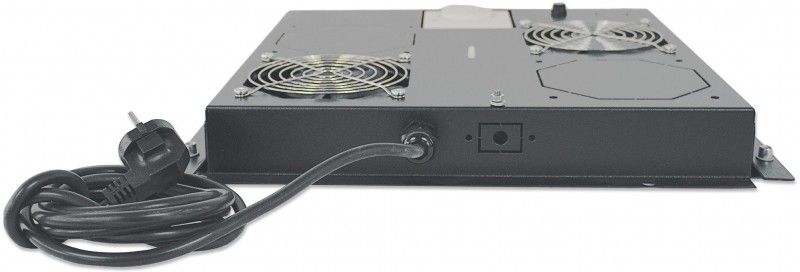 Traye de ventilateur de toit à faible bruit Intellinet (cadre argenté, 2 ventilateurs, 1U)