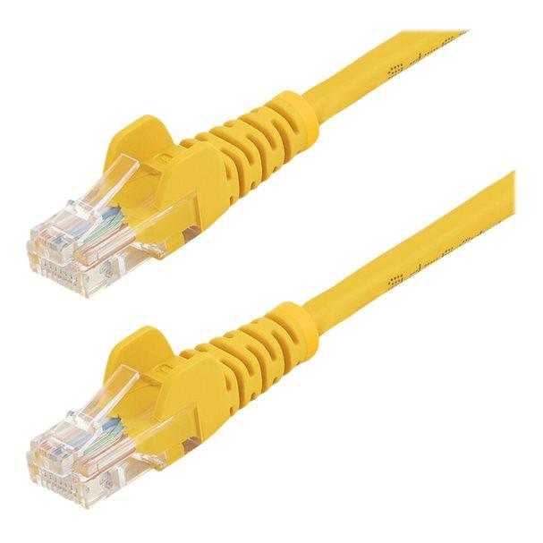 StarTech 7ft Yellow Unshielded Twisted Pair (UTP) Cat5e Ethernet Cable - No Hook, RJ45 to RJ45