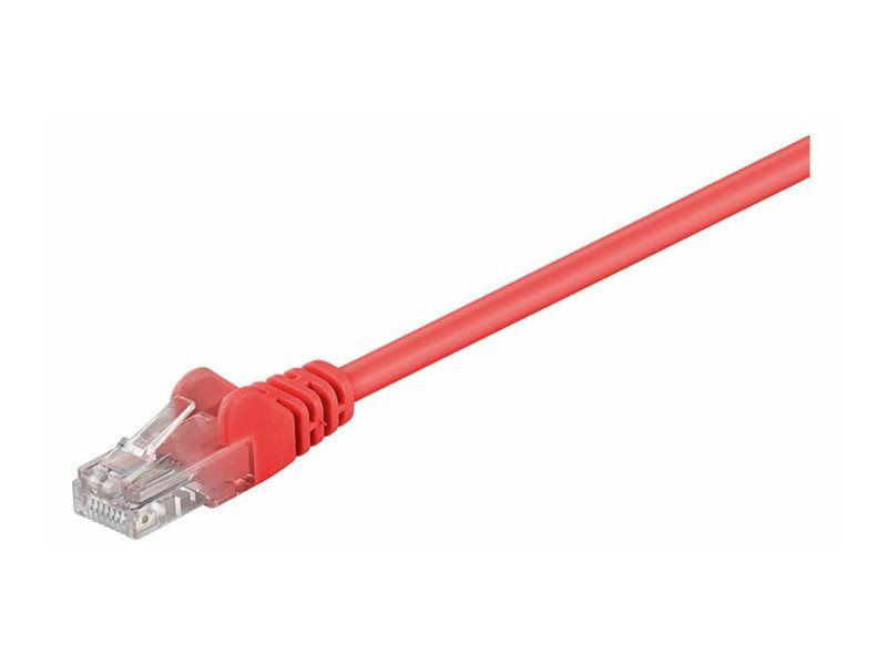 MicroConnect Network Cable - 25cm, CAT 5e, UTP, RJ-45 (M) to RJ-45 (M), Locked, Red