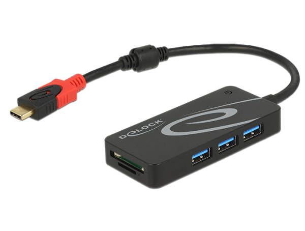 Hub Delock USB-C (10 G, Negro)