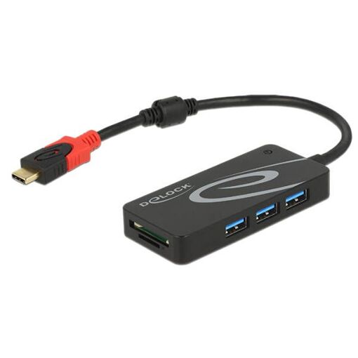 Hub Delock USB-C (10 G, Negro)