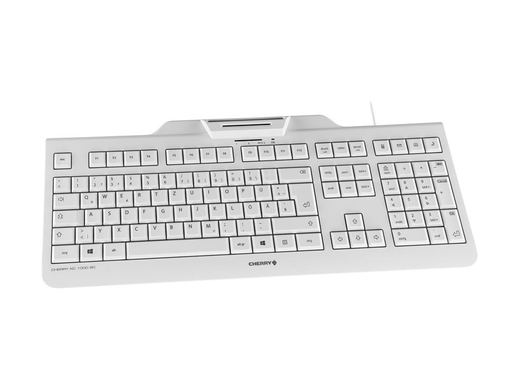 Cherry KC 1000 SC USB Keyboard - Nordic Layout - Cherry LPK Switch, Pale Gray