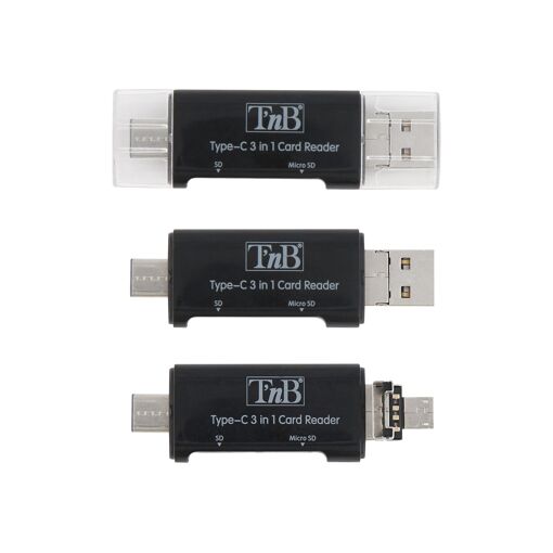 Lector de tarjetas T'nB 3 en 1 (SD, microSD) USB 2.0/USB-C