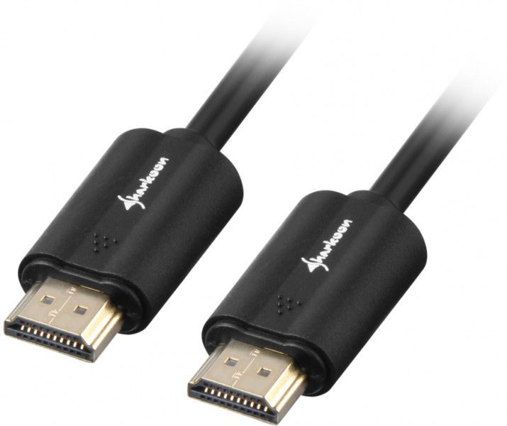 Sharkoon HDMI Cable with Ethernet - 1m, Shielded, Black, 4K Support
