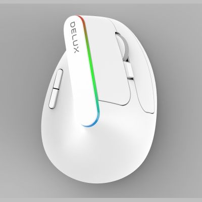 Delux M618DB-RGB-WH Wireless Optical Mouse with RGB Lighting