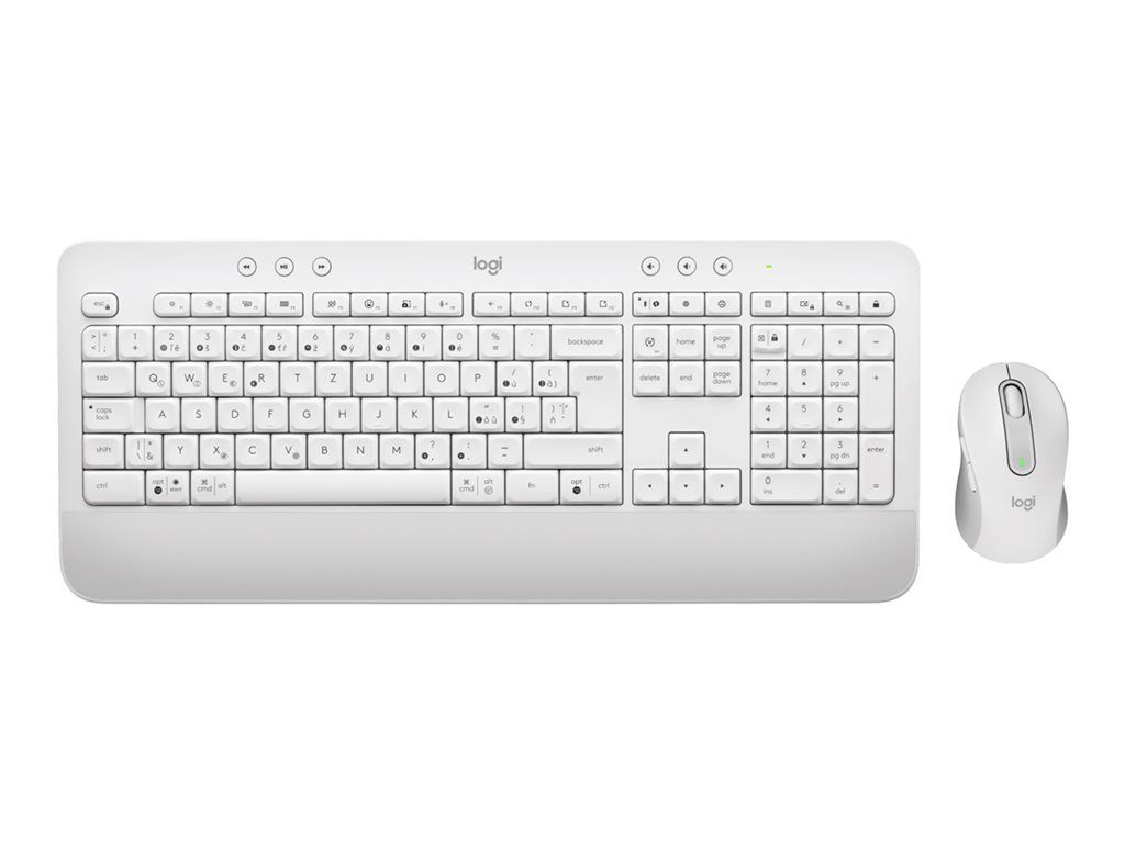 Combinación Logitech Signature MK650 para negocios - Conjunto de teclado y ratón inalámbricos - Bluetooth LE - QWERTZ - Checo - Blanco roto
