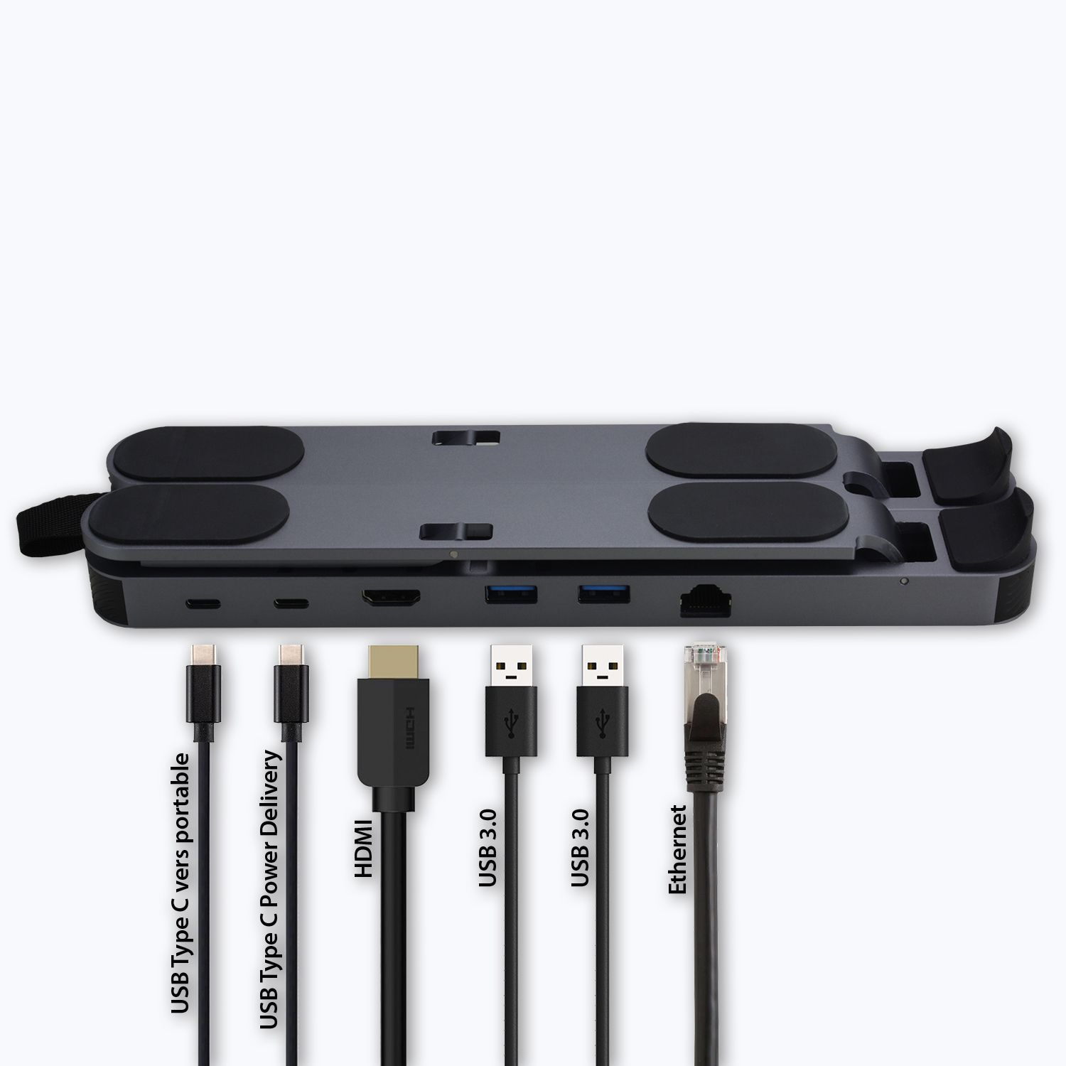Estación de trabajo y soporte para portátil MCL - USB-C, HDMI, 1GbE