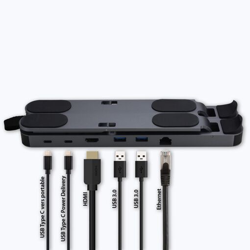 MCL Laptop Docking Station and Stand - USB-C, HDMI, 1GbE