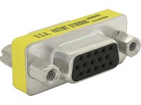Adaptador VGA Delock - Femenino a Femenino Sub-D 15, Amarillo