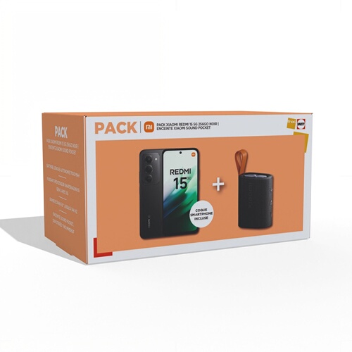Xiaomi Redmi 15 5G Pack with 8GB RAM, 256GB Storage and Portable Bluetooth Speaker - Black