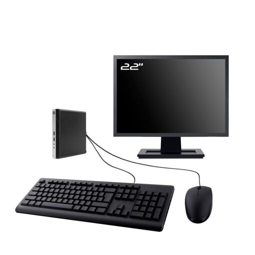 HP ProDesk 400 G4 DM - 22" Screen, Intel i5-8400T, 16GB RAM, 480GB SSD, Windows 11