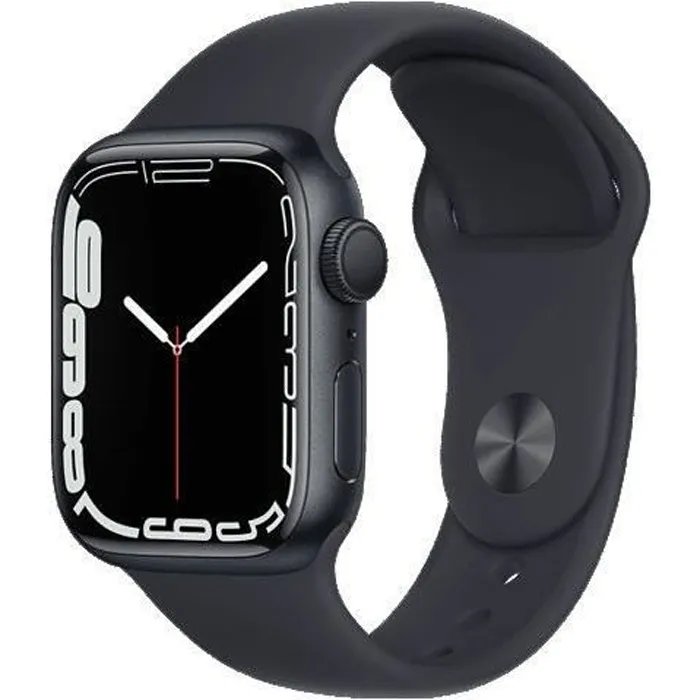 Apple Watch Series 7, 41mm, Aluminium Midnight, Black Sport Band