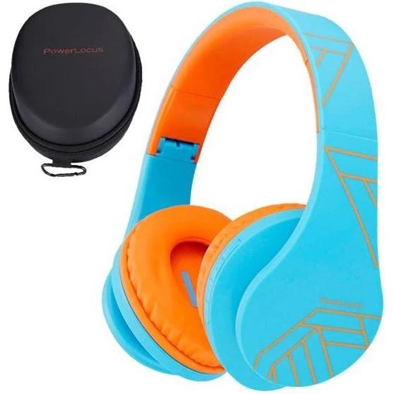 Casque audio Bluetooth PowerLocus P2 Enfants - Orange (Taille : S, Couleur : Orange, Capacité : Batterie 10h)