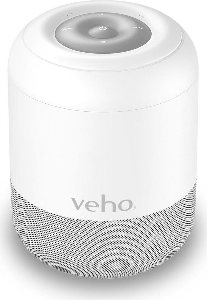 Veho MZ-S Bluetooth Speaker - White (12hr Battery Life, 10m Bluetooth Range)
