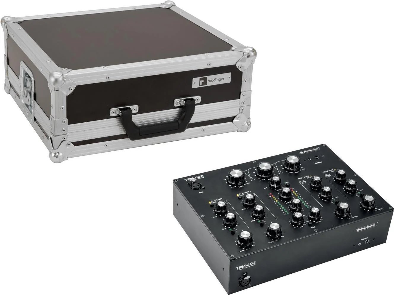 Omnitronic TRM-402 Rotary Mixer + Case, DJ Mixing Console