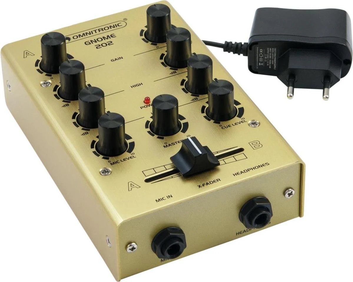 Omnitronic Gnome-202 (DJ Controller) Mixing Desk, Gold
