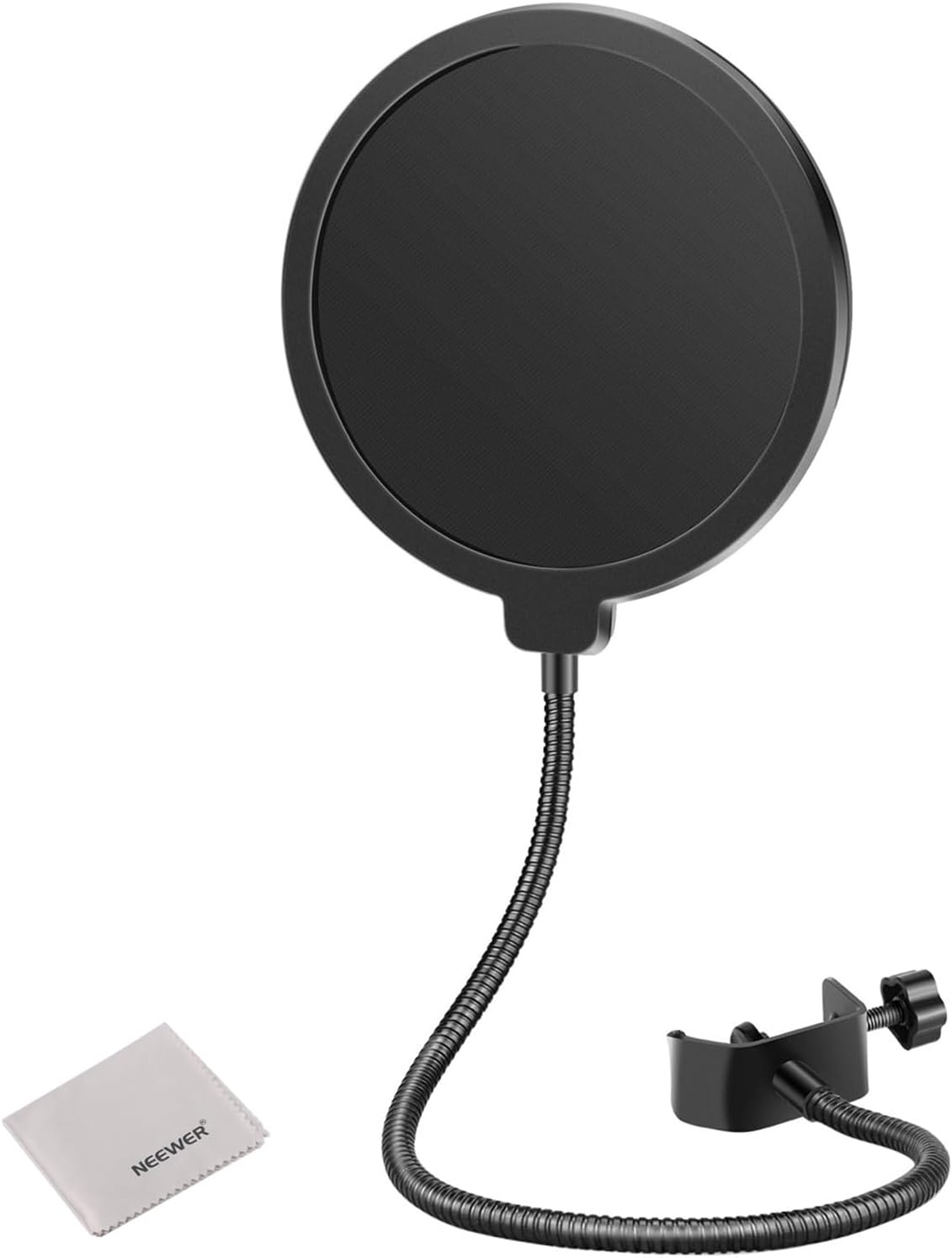 Neewer Anti-pop Filter for Microphone, Double Layer, Flexible Tube 360°, Adjustable Clip, Cleaning Cloth, NW(B-3)