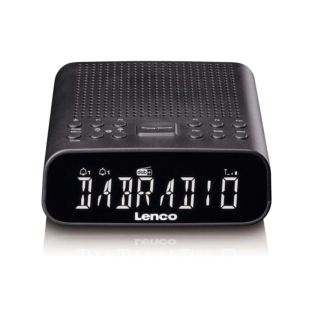 Lenco CR-606BK - DAB+ FM Radio Alarm Clock with Bluetooth and Adjustable LCD Screen - Black