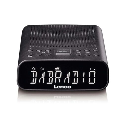 Lenco CR-606BK - DAB+ FM Radio Alarm Clock with Bluetooth and Adjustable LCD Screen - Black