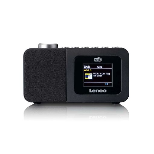 Lenco CR-625BK - DAB+ and FM Radio with Color Display, Programmable Sleep and Double Alarm Function - Black - Euro / Type-C (CEE 7/16)