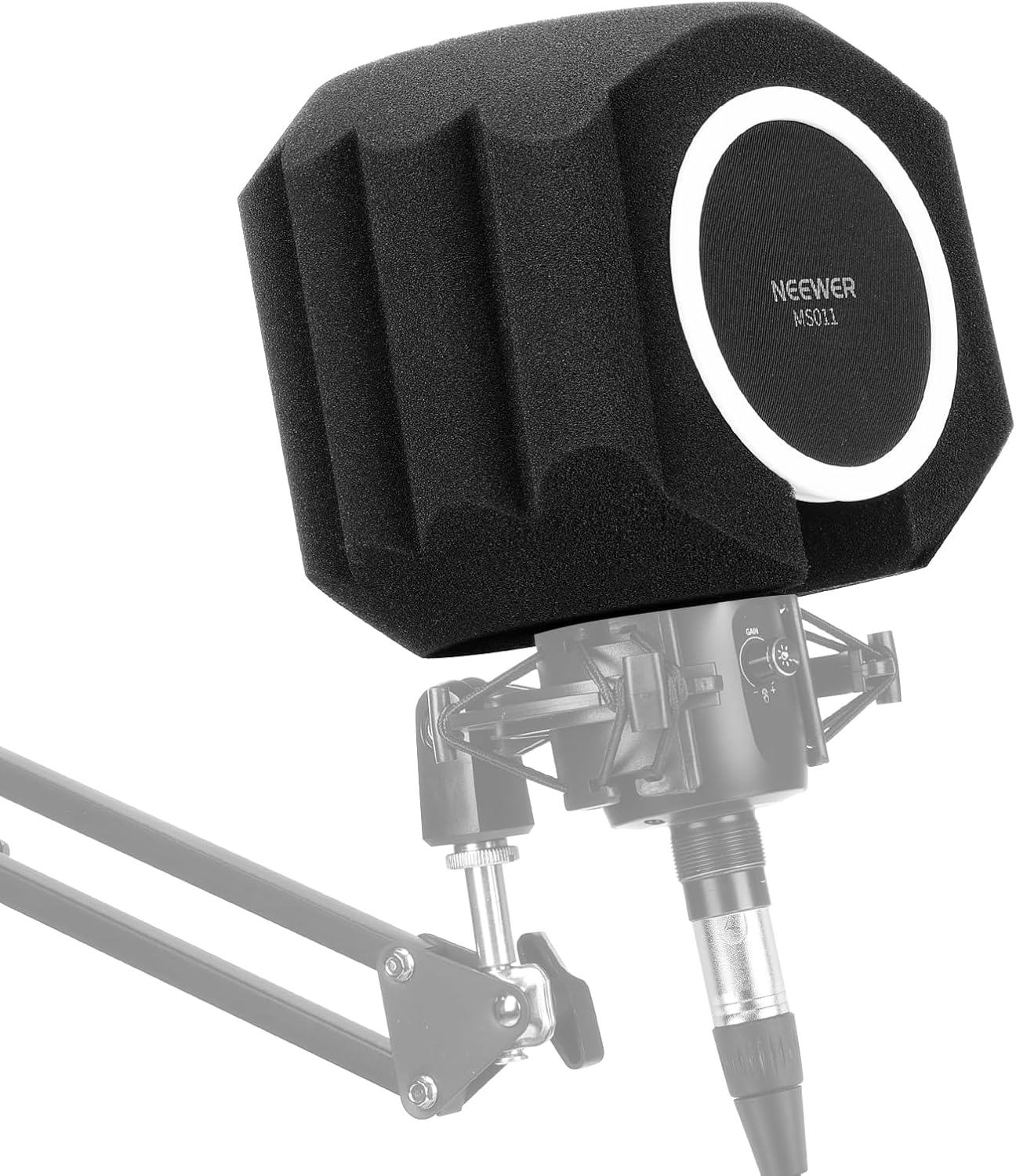 Neewer Anti-pop Filter for Microphone, Portable Wind Shield for Studio Recording, 5-Layer Acoustic Foam Absorbing Sound for 50-55mm Micros, MS011