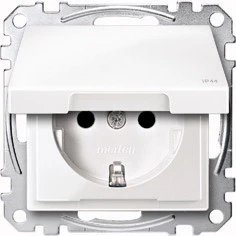 Merten CEE 7/3 Socket, Aluminium, Thermoplastic, 250V, 16A (MEG2314-0460)