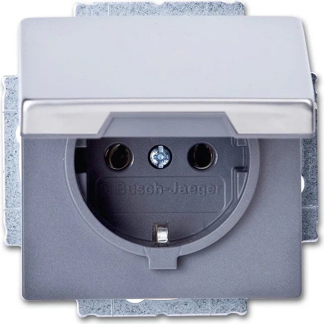 Busch Jaeger 2018-0-1490 Schuko Socket, CEE 7/3, Gray
