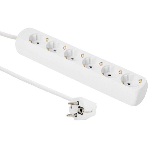 MicroConnect 6-way Schuko Socket 5M White