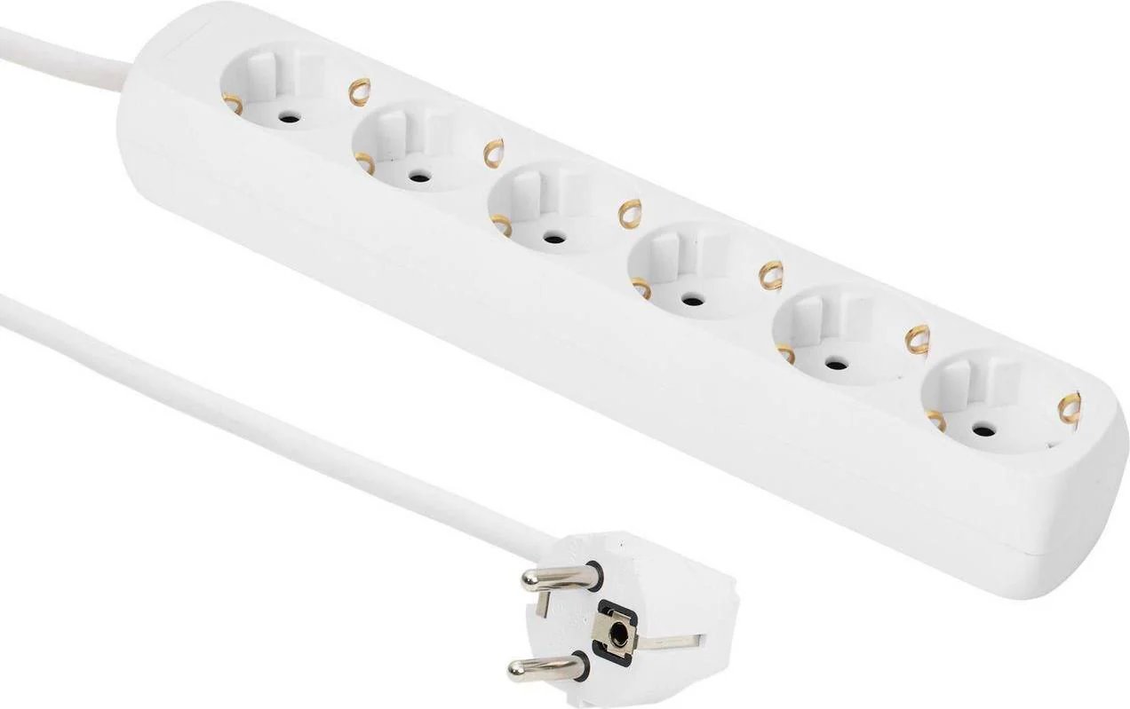 MicroConnect 6-way Schuko Socket 5M White