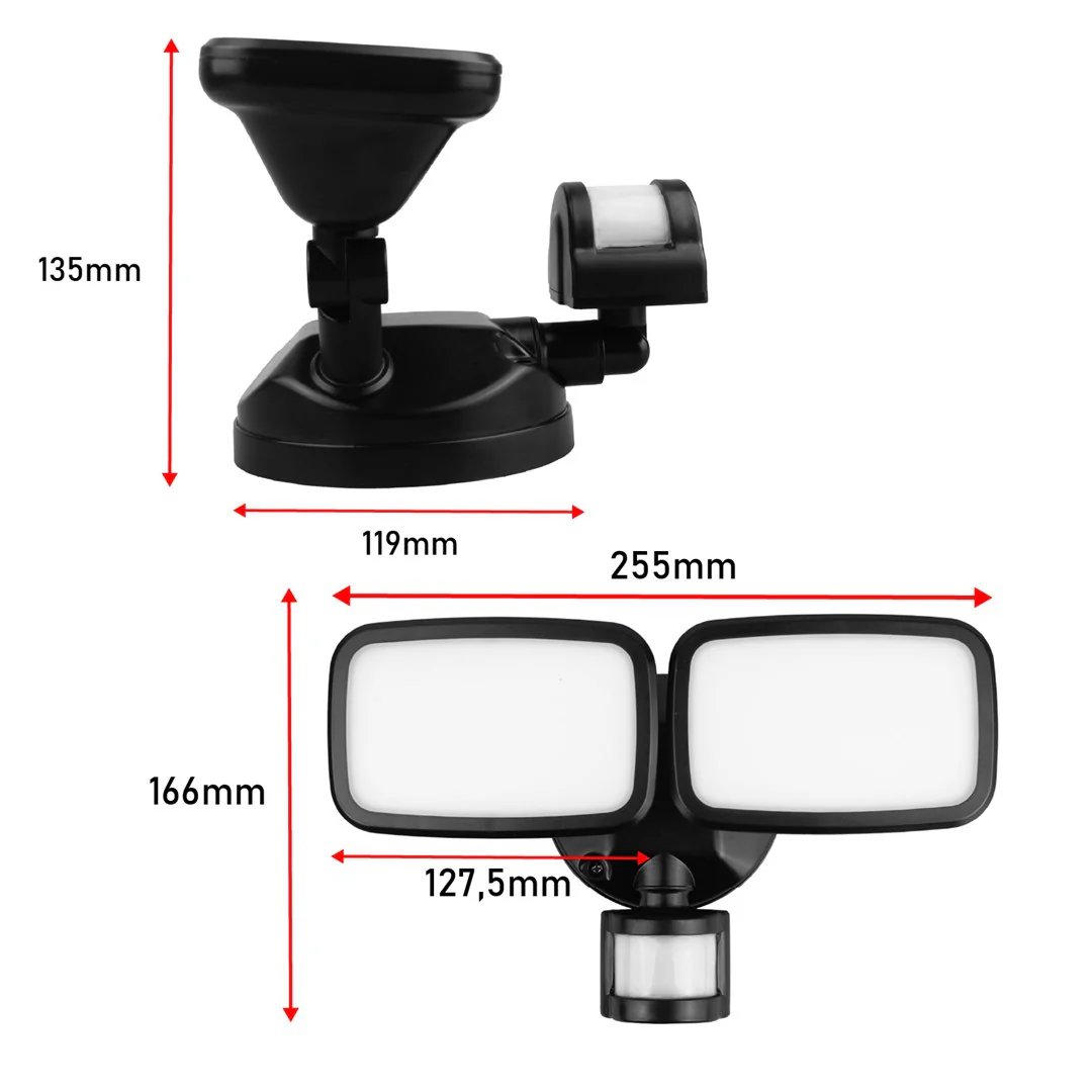 Maclean LED Wall Lamp, 20W, 1500lm, IP65, Neutral White, 4000K, Black