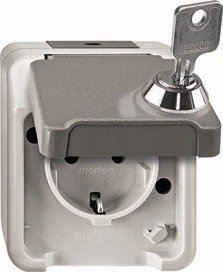 Merten MEG2422-8029 CEE 7/3 Socket, Grey, IP44, 250V, 16A