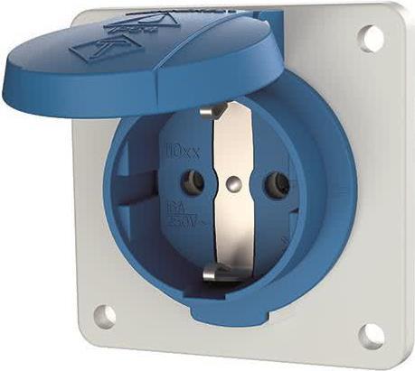 MENNEKES 16A 2P+E Schuko Socket, Blue, Model 11011F