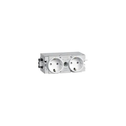 Hager 2-Gang Socket with Wago GS20009016C Profile, Traffic White