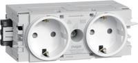 Hager 2-Gang Socket with Wago GS20009016C Profile, Traffic White
